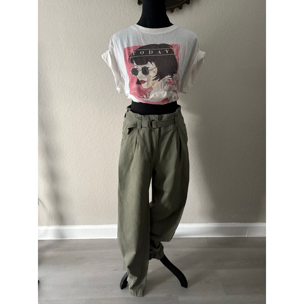 H&M Balloon Pants Unisex Army GR Sz4 Utility Urban Retro Granola Girl Festival